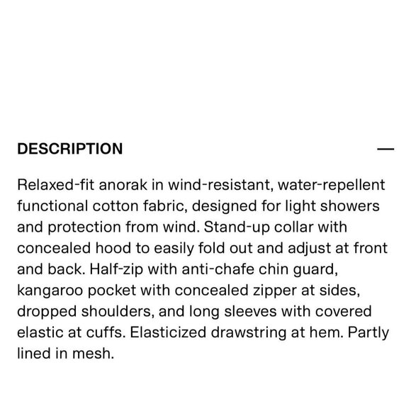 H&M Men's Size L Windproof Water-Repellent Hooded Jacket Relaxed Anorak $74 - Picture 4 of 14